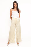 Viola Drawstring Wide Leg Pant Yellow