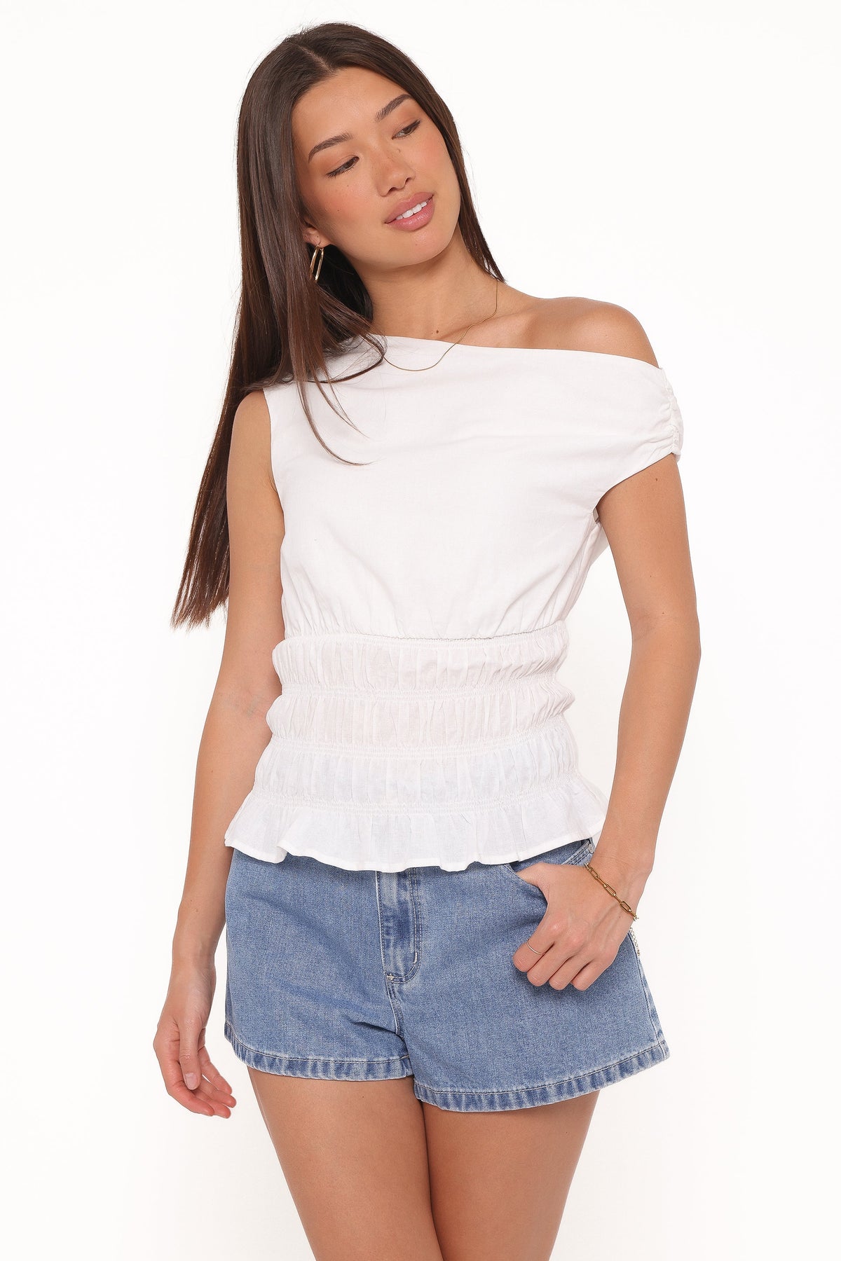 Lia Off Shoulder Top Ivory