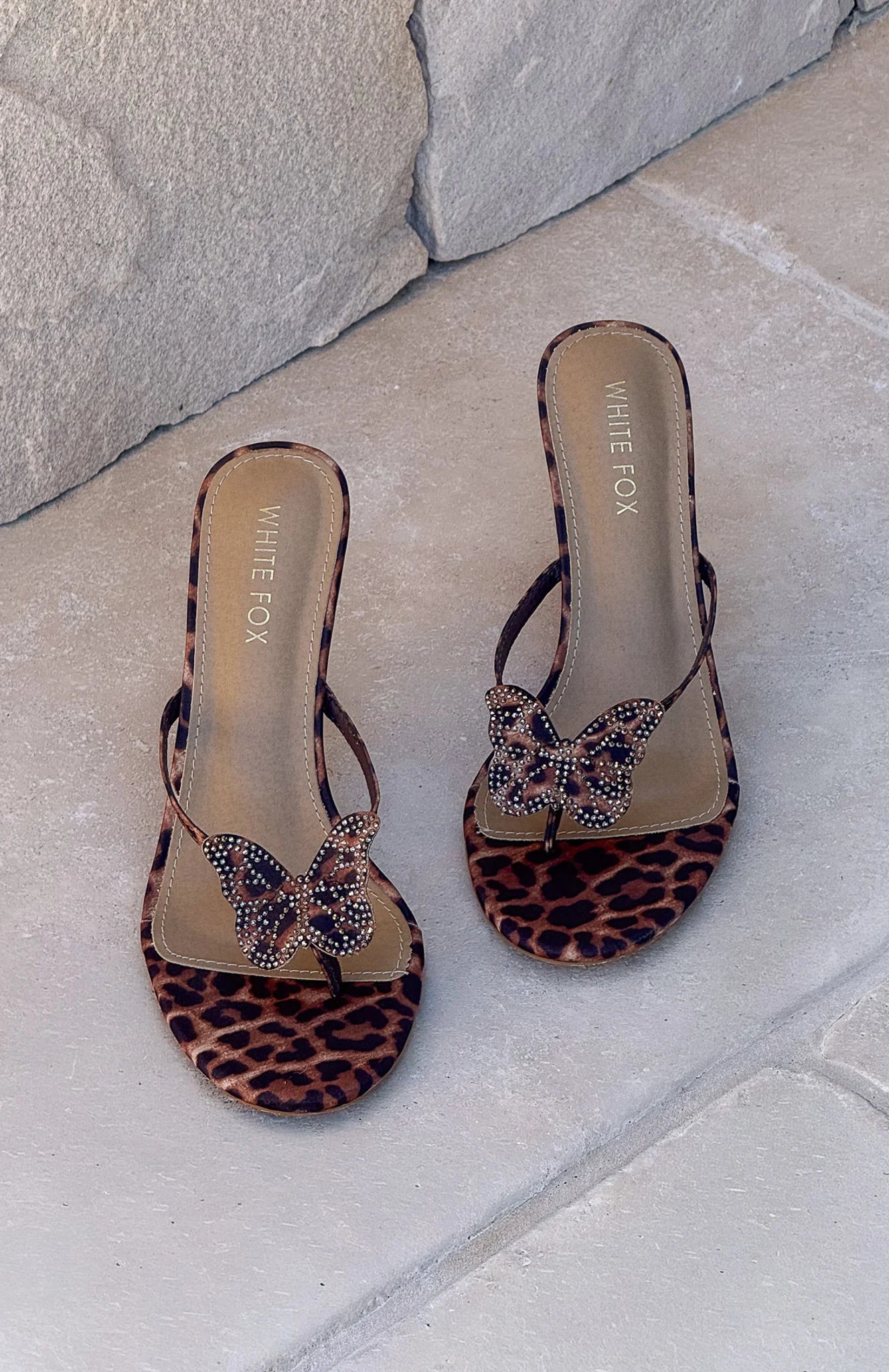Landry Embellished Thong Mules Leopard