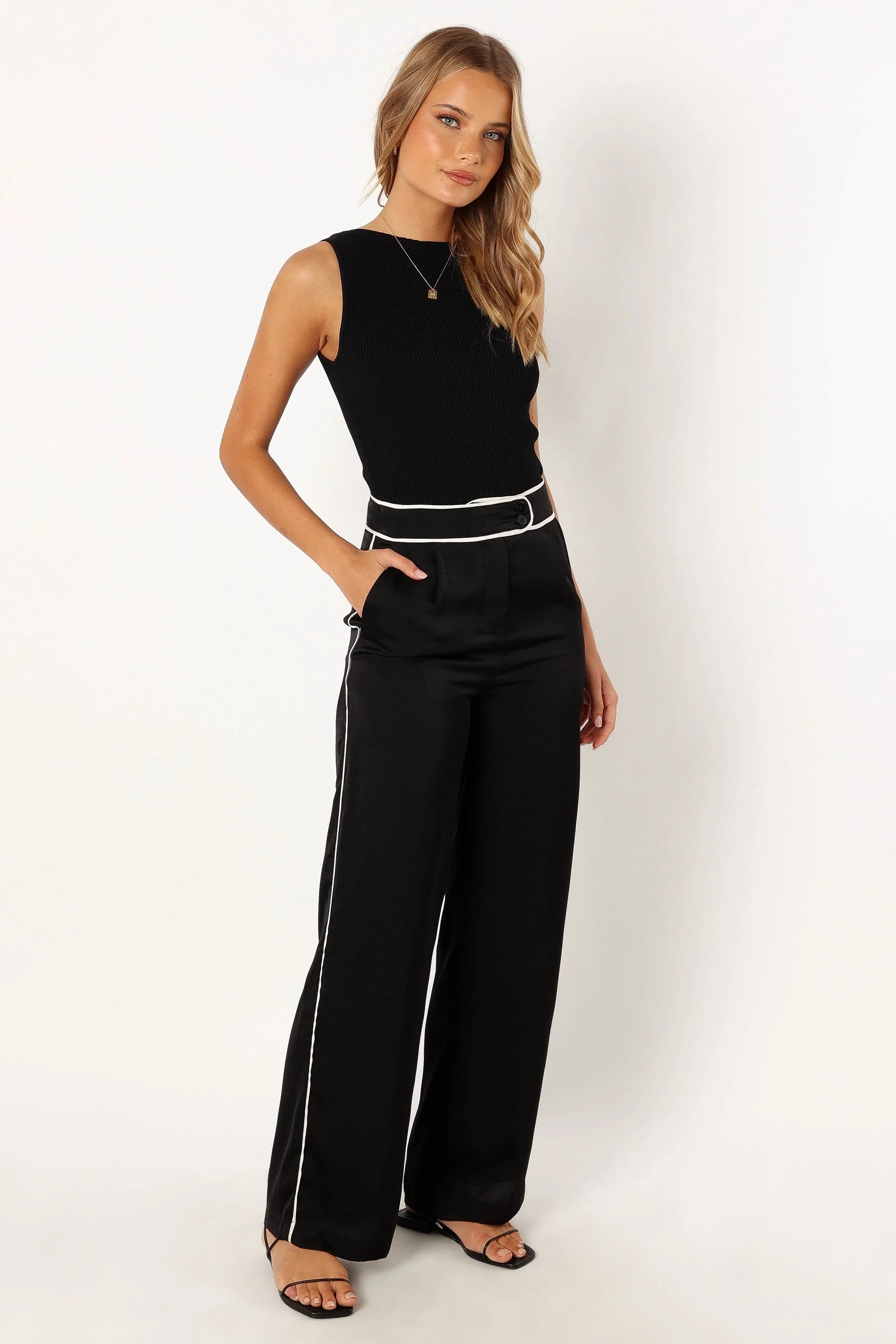 Uriah Wide Leg Pants Black