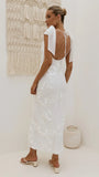 Usha Tie Strap Maxi Dress White