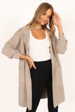 Skylar Open Front Coatigan Taupe