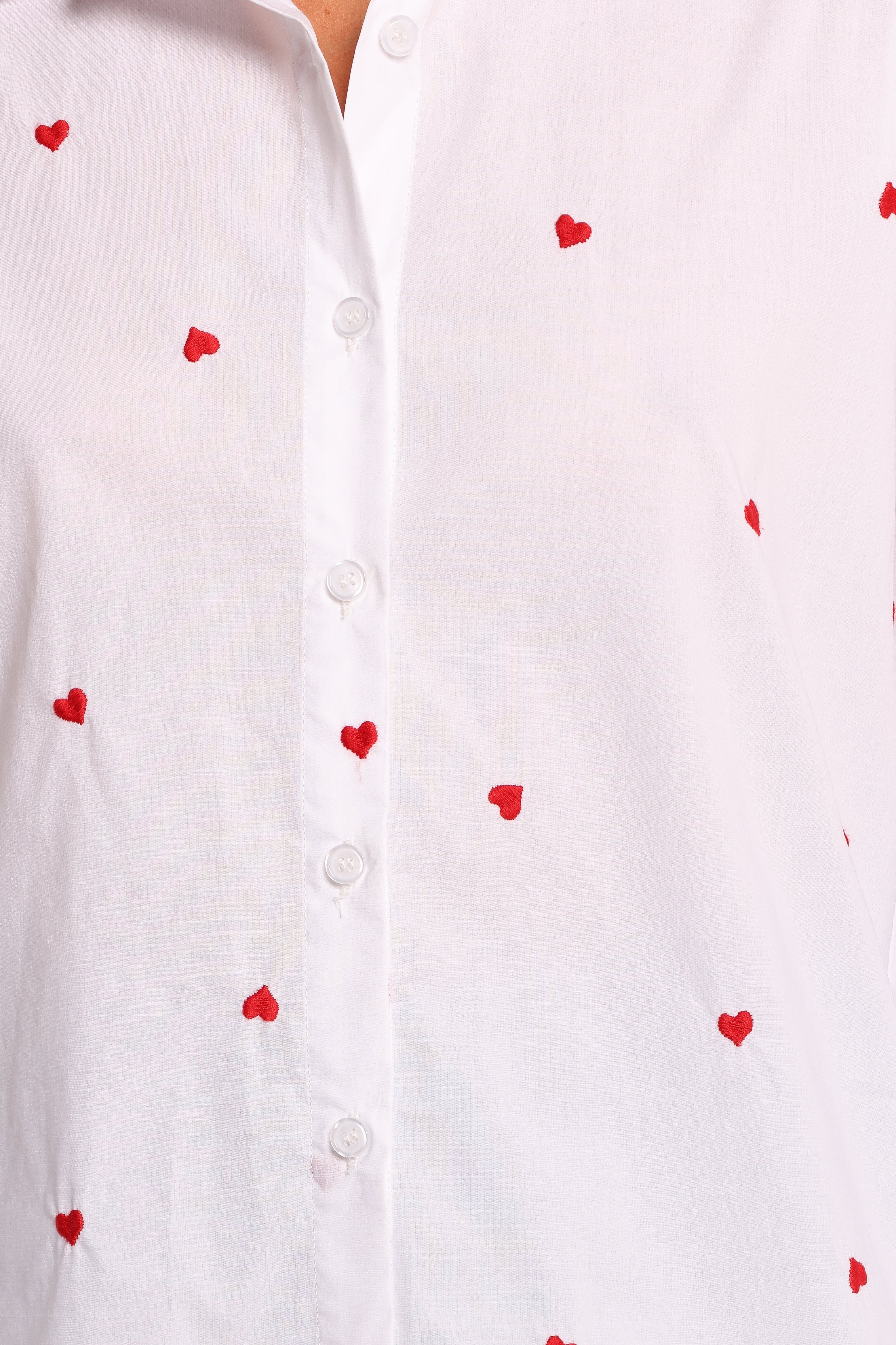 Cyra Heart Top White Red