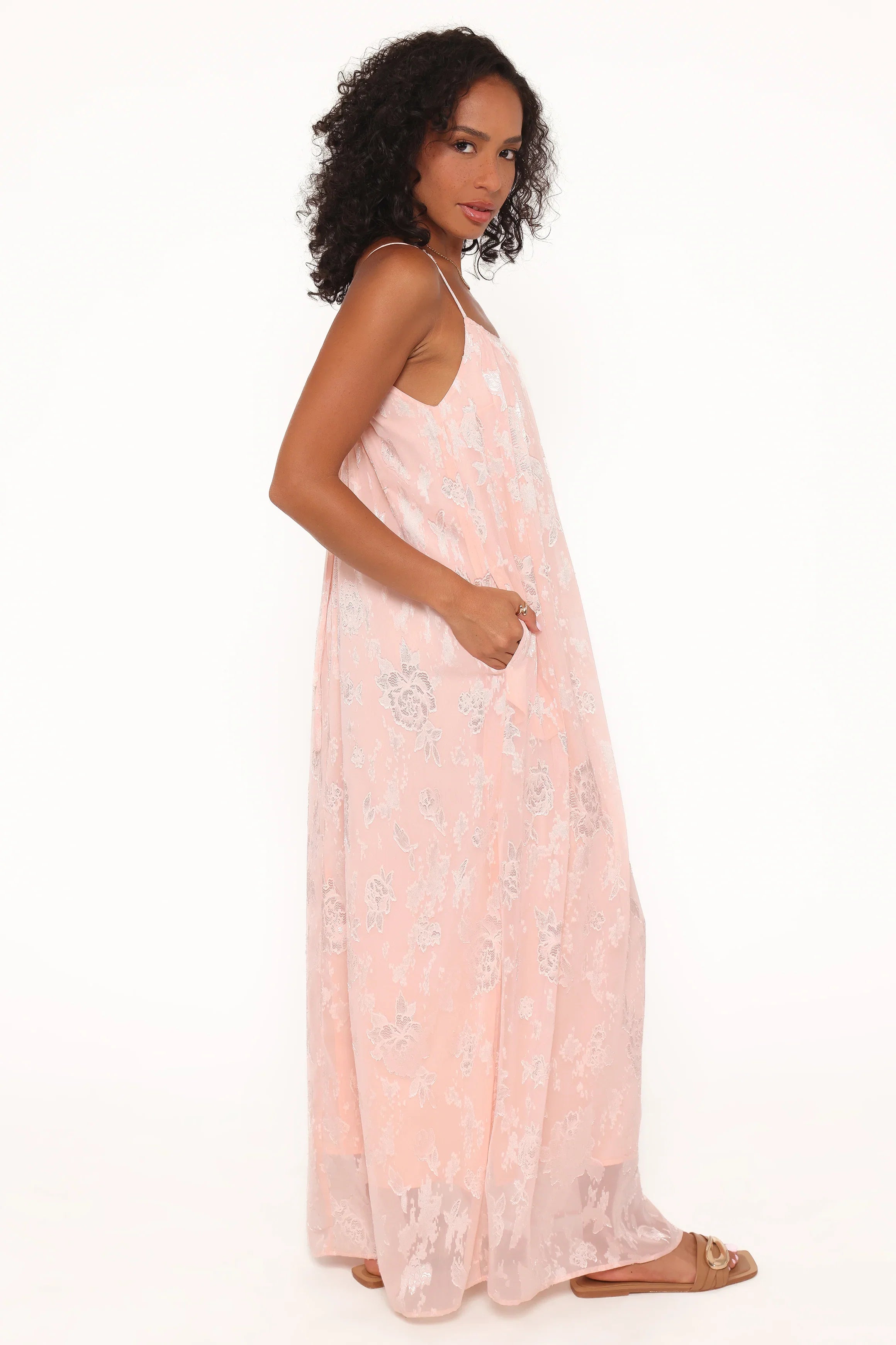 Lumina Jacquard Maxi Dress Pink