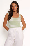 Milla Knit Top Sage Stripe