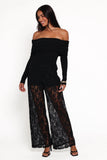 Alina Lace Pant Set Black