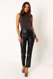 Roxy Vegan Leather Pants Black