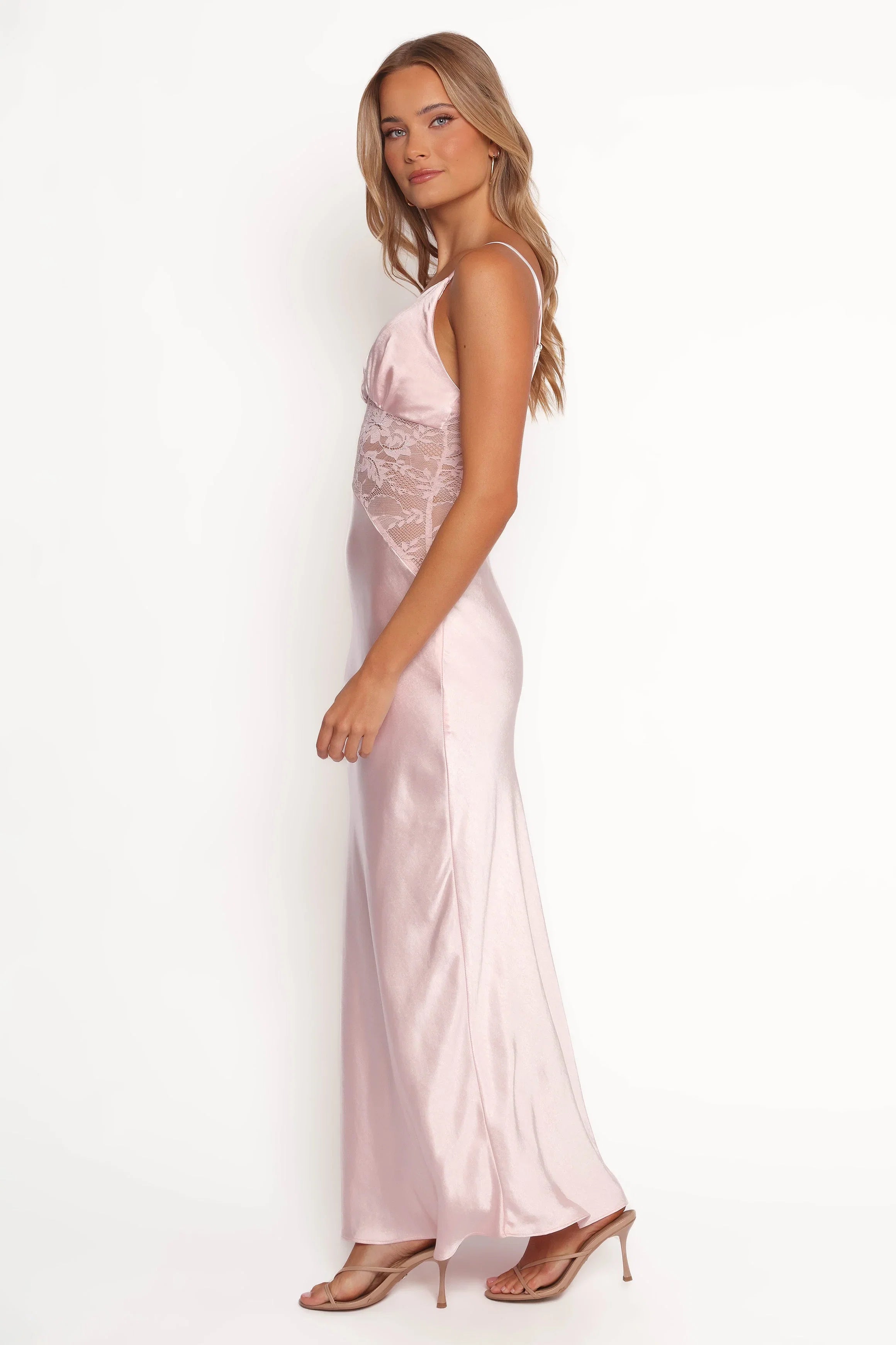 Milla Maxi Lace Dress Pale Pink