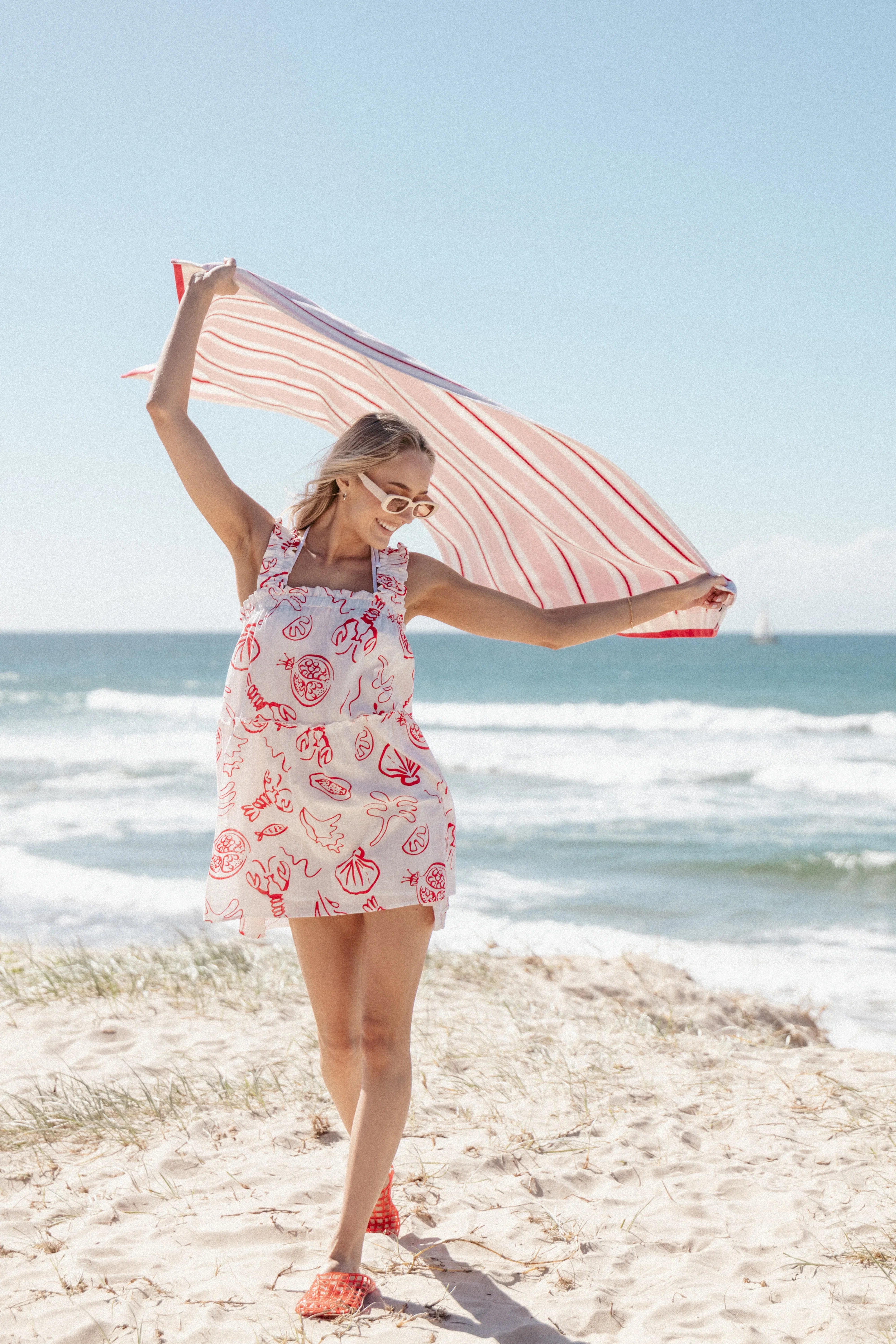 Elena Mini Dress Red Lobster