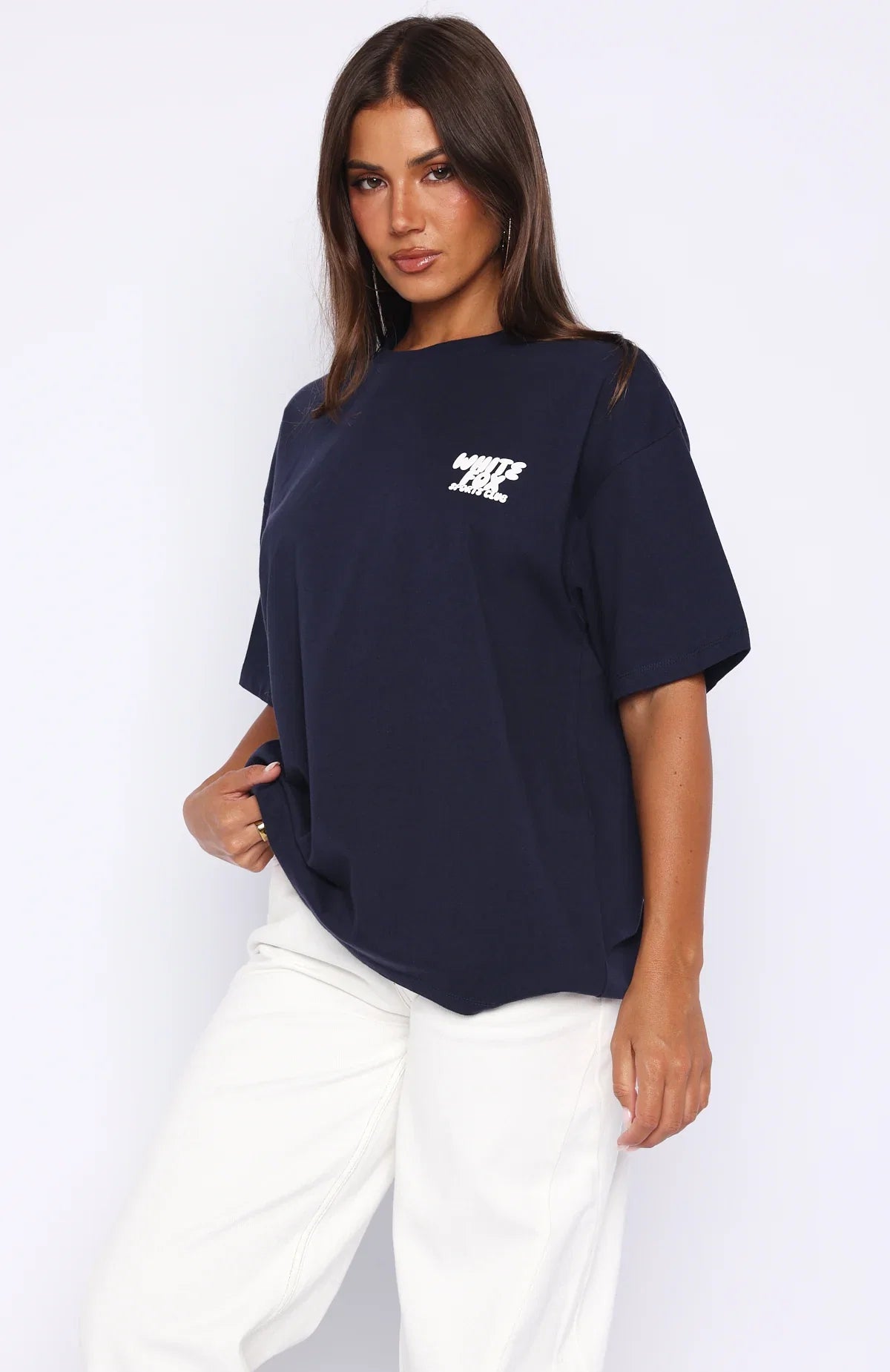 Club 14 Allie Oversized Tee Navy