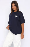 Club 14 Allie Oversized Tee Navy