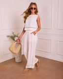 Sunbeam Darling Ladder Lace Trim Wide Leg Pants
