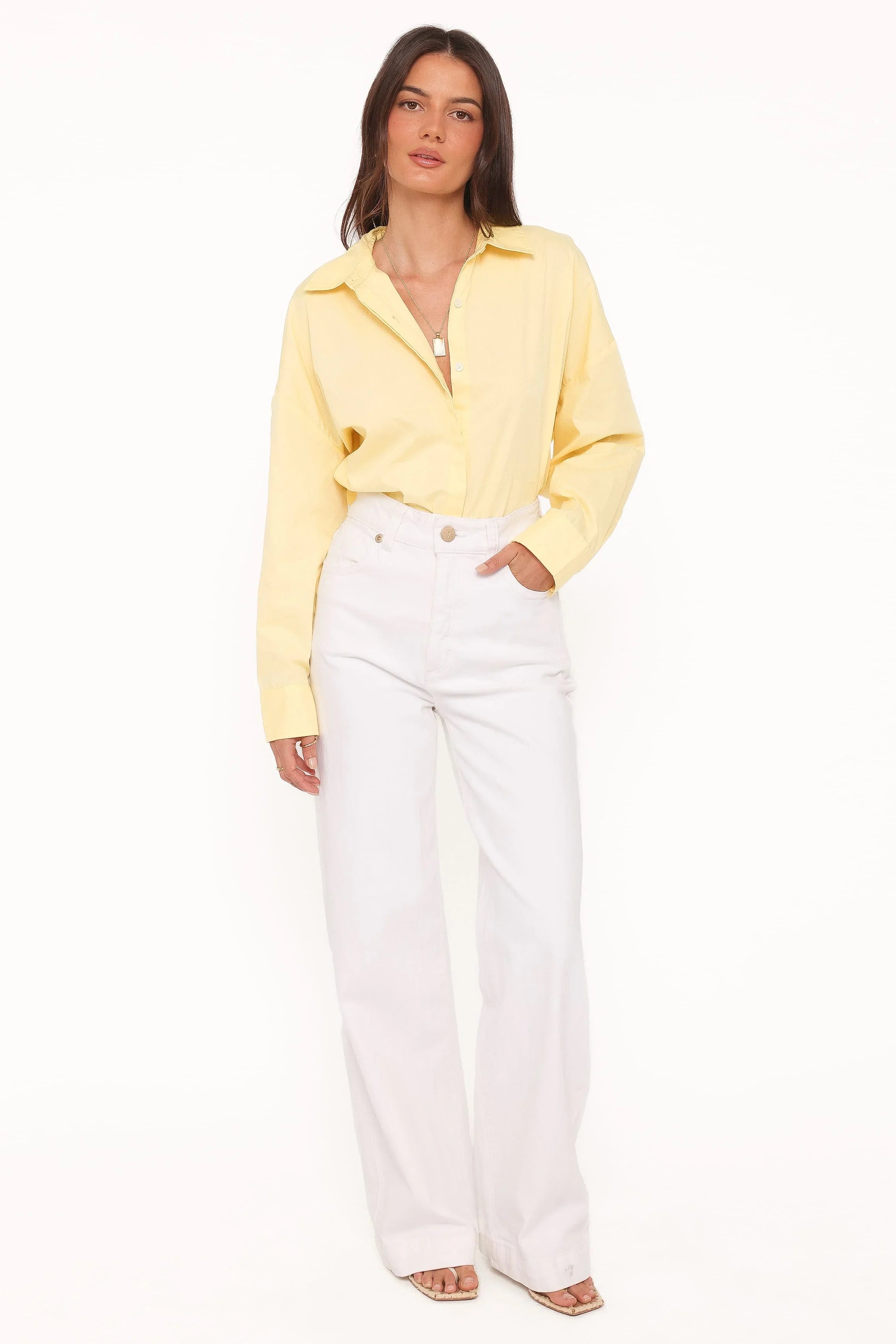 Inez Scallop Shirt Yellow