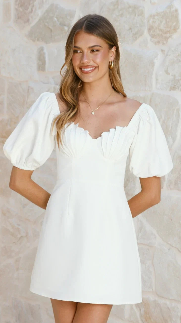 Ariel Bustier Mini Dress White