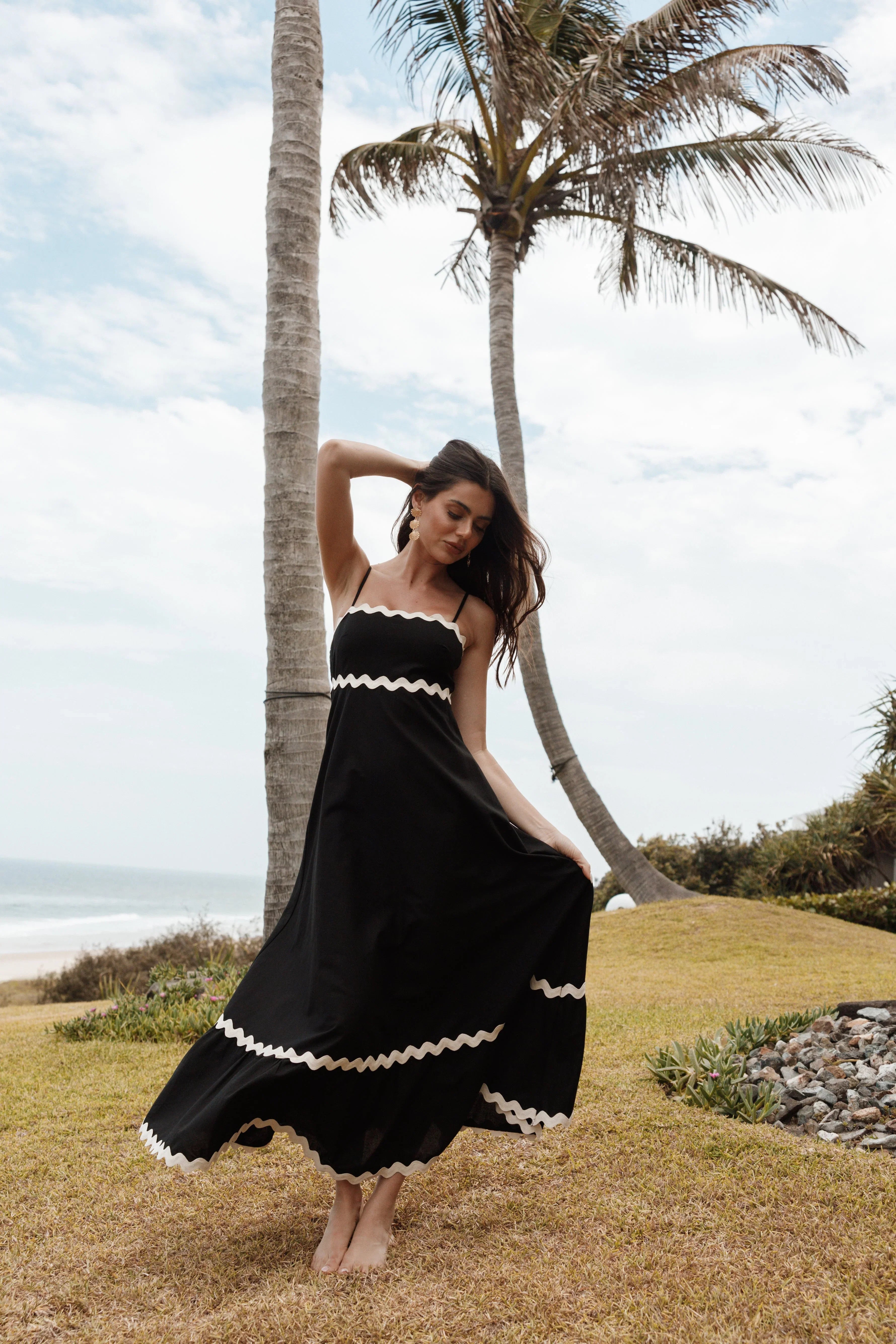 Yana Maxi Dress Black Cream