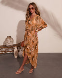 Shoreline Haze Printed Kaftan Cover Up Maxi Dress