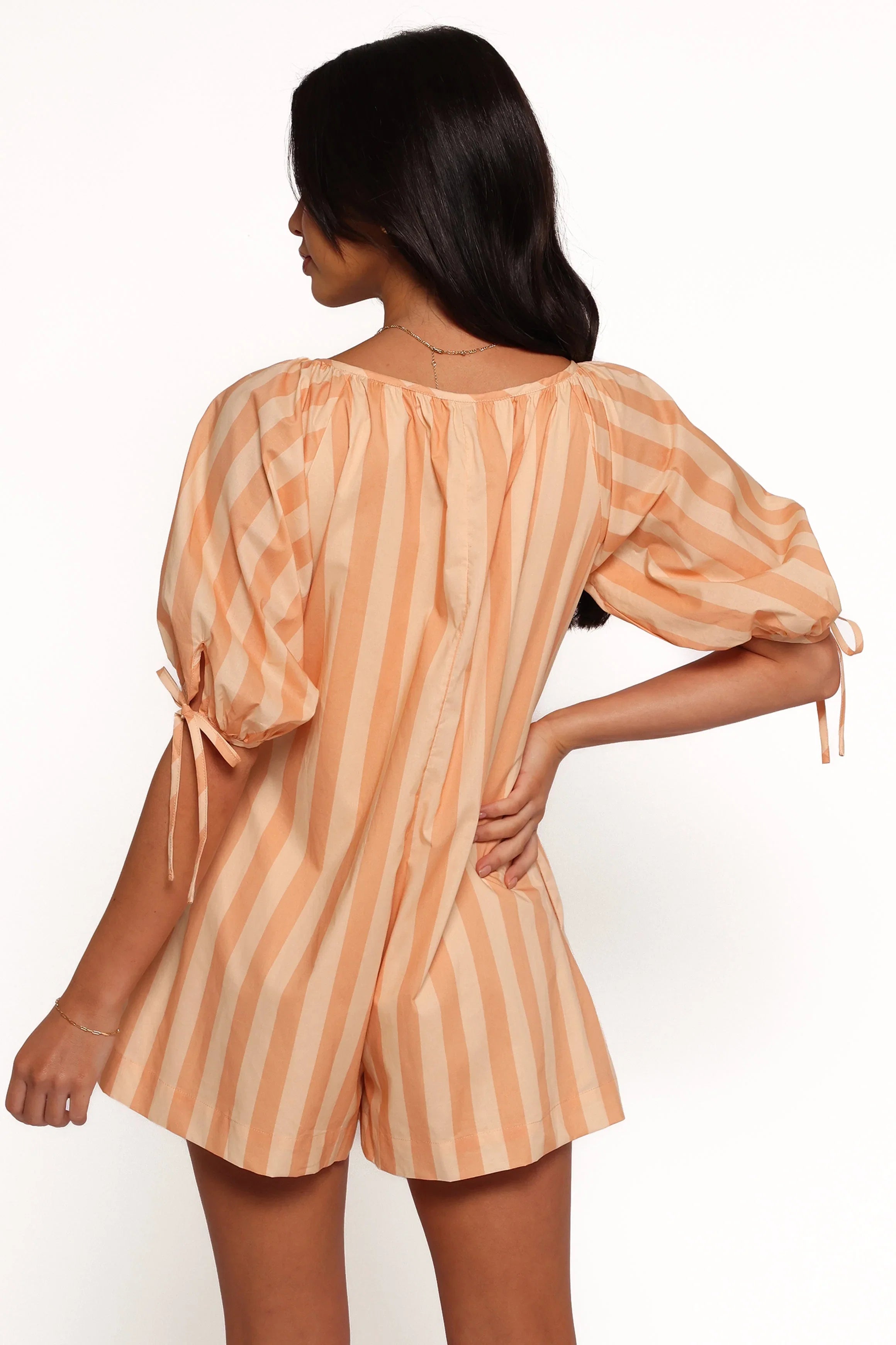 Carina Striped Romper Terracotta Stripe