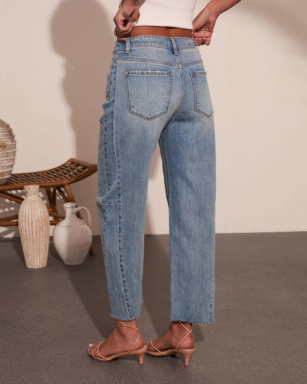 Sydnie Stretch High Rise Barrel Leg Jeans