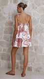 Maisie Eyelet Mini Dress Botanic Pink Print