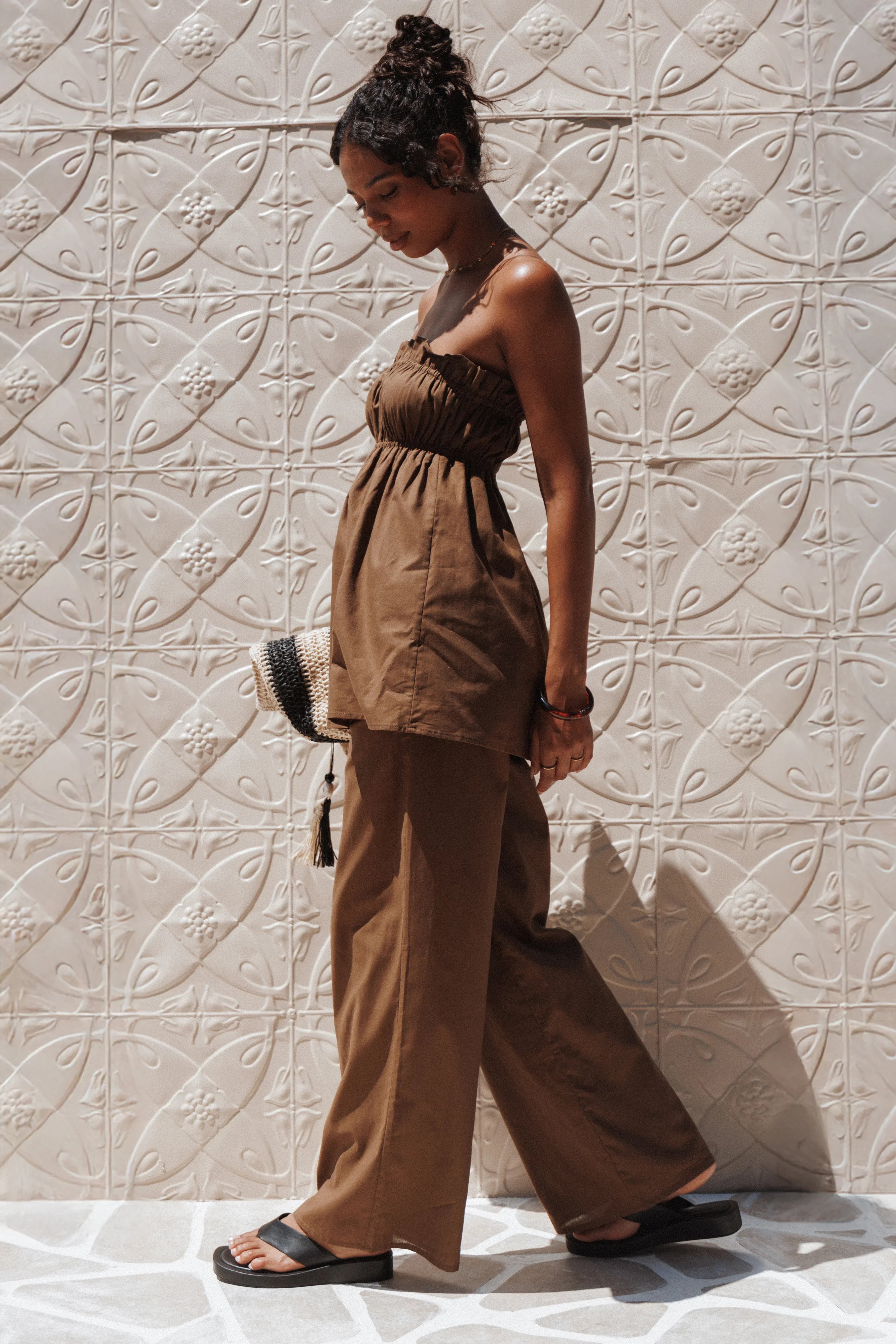 Ember Cotton Pants Brown