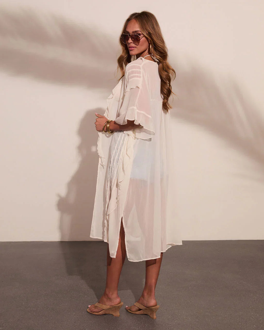 Melisse Ruffle Trim Tunic Top