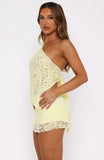 Its A Love Story Lace Mini Skort Lemon
