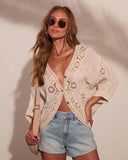 Solar Reverie Crochet Trim Top