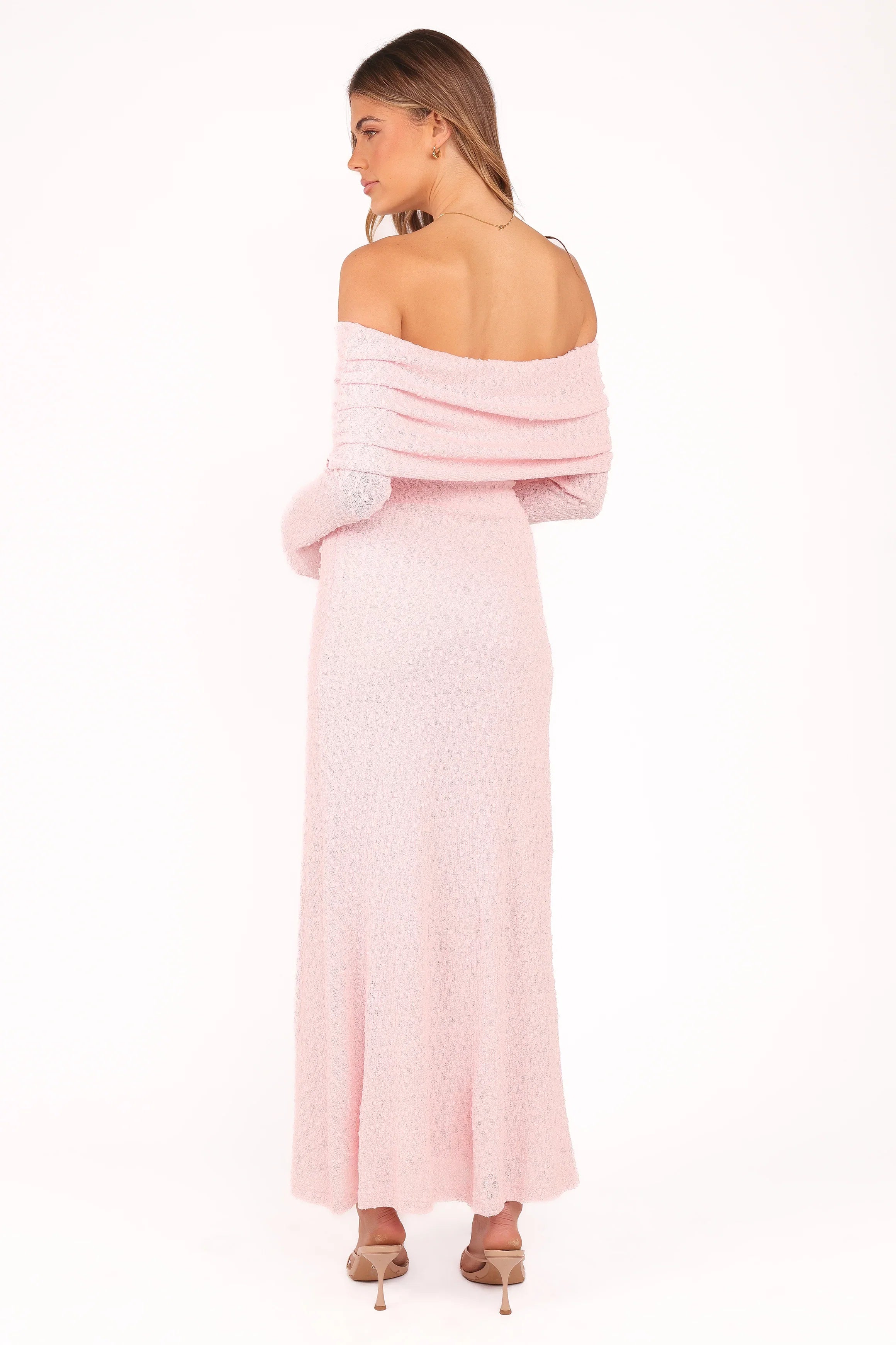 Wilma Off Shoulder Dress Pink
