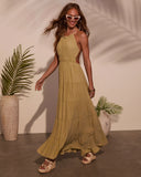 Good Timer Halter A Line Maxi Dress