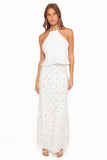 Steele Bias Maxi Skirt White Vintage Floral