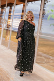 Levine Maxi Dress Black Polka Dot