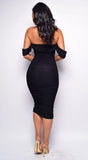 Kat Mesh Off Shoulder Dress Black