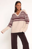 Astrid Sweater Beige Cherry