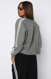 Stripe Me Down Knit Jacket Charcoal Grey