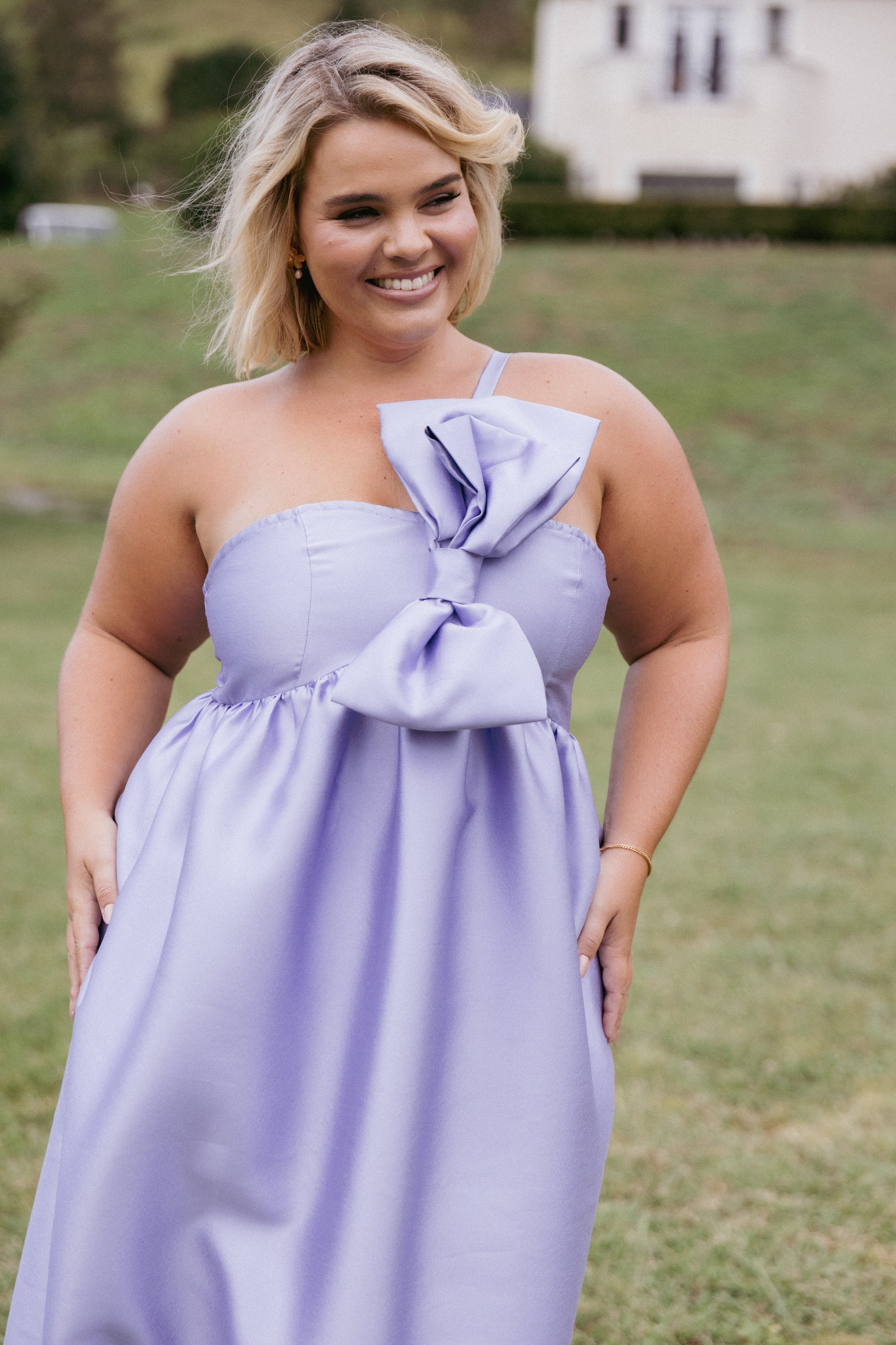 Betina Bow Front Maxi Dress Lilac