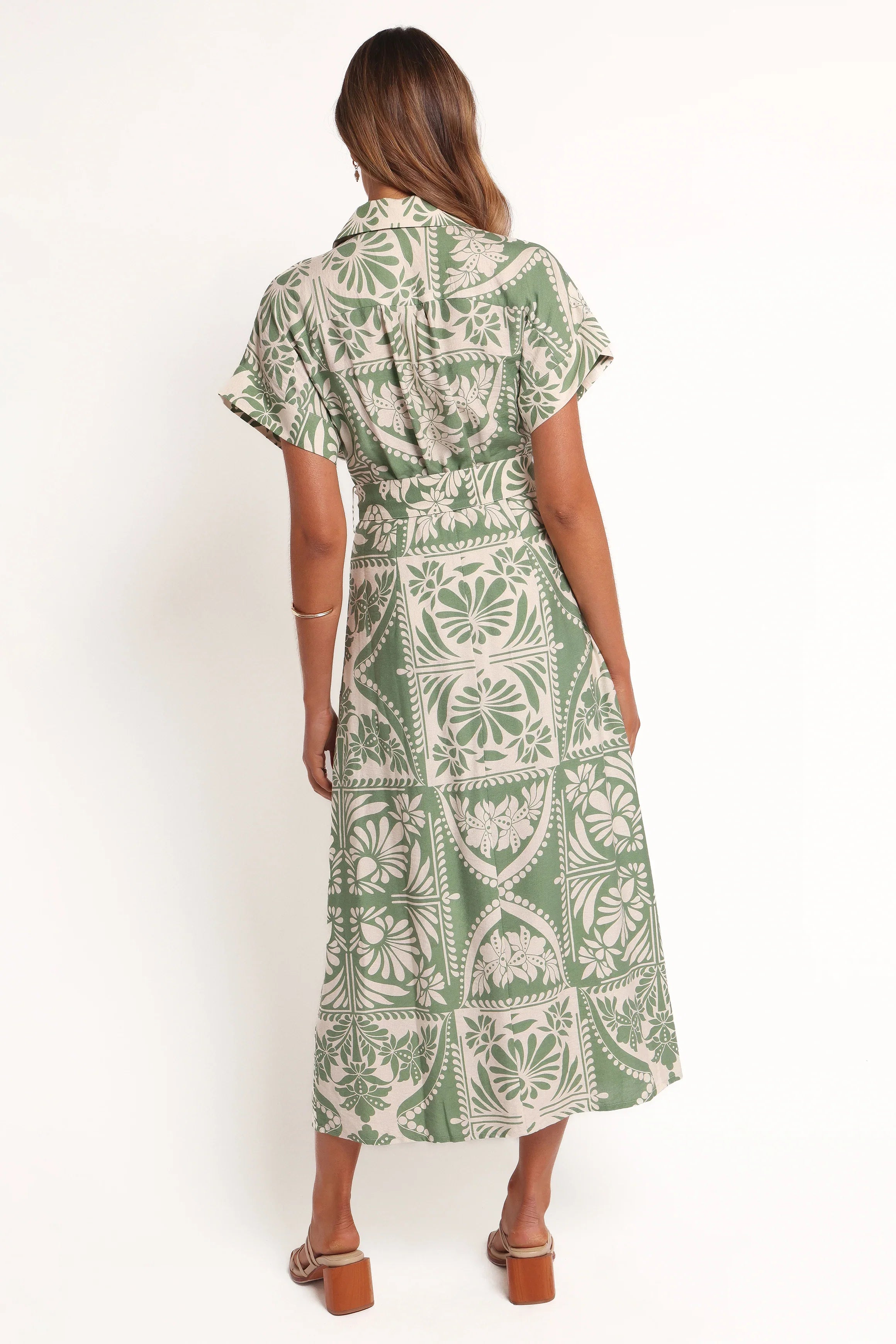 Preston Midi Dress Green Floral