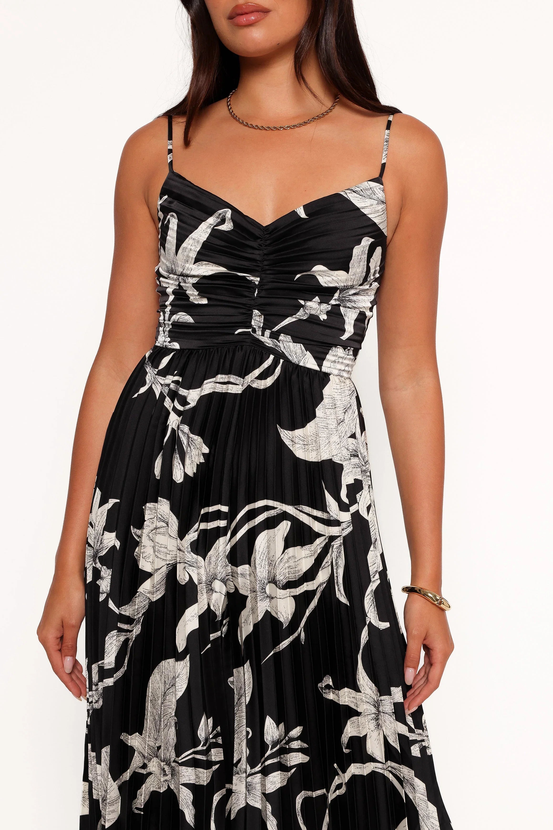 Angelique Pleated Jumpsuit Black Floral