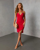 Candlelight Season Asymmetric Mini Dress