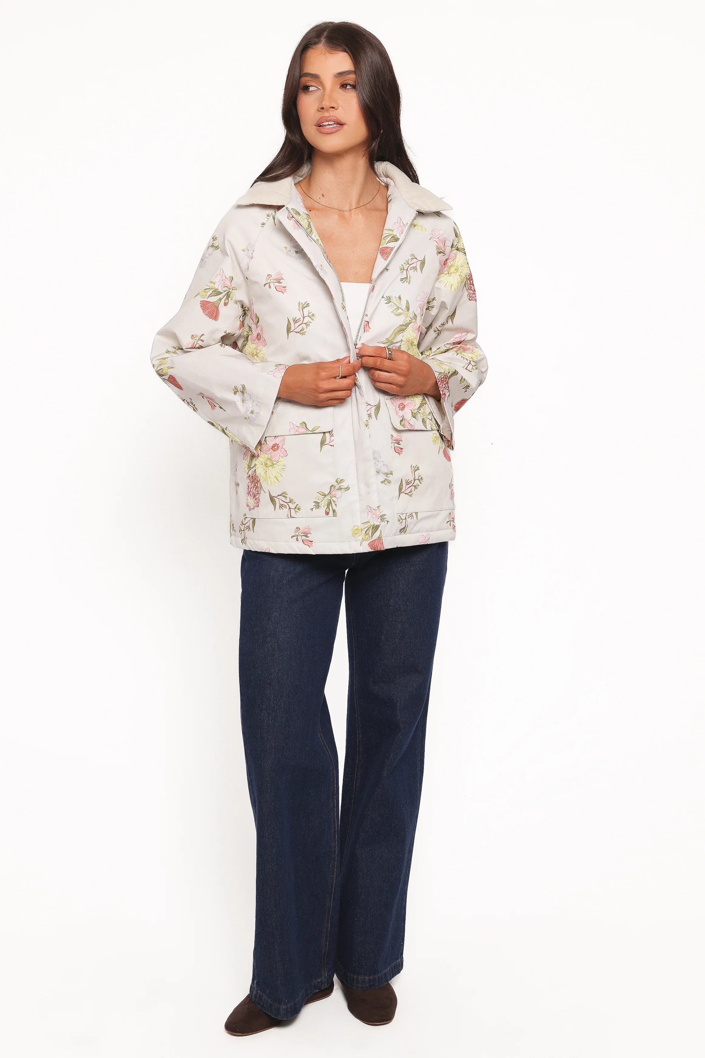 Danica Barn Jacket Khaki Floral