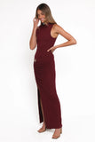 Sandara Off Shoulder Maxi Dress Burgundy
