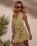 Vaycay Babe Halter Wrap Mini Dress