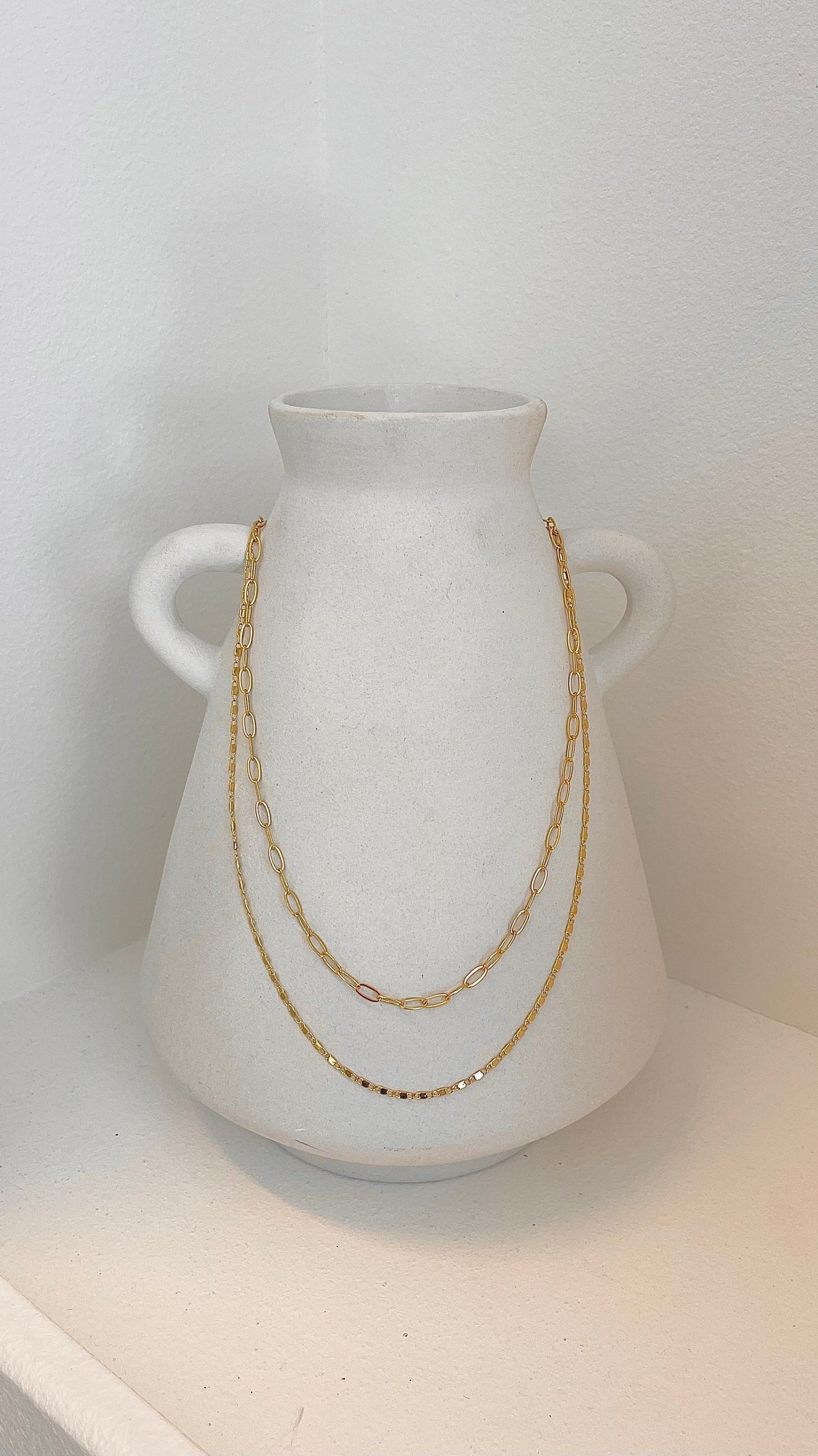Fine Layered 18K Gold Plated Necklace Gold