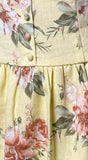 Positano Floral Print Mini Dress Yellow
