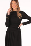 Shirley Long Sleeve Maxi Dress Black