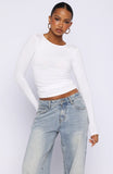 Only For Tonight Long Sleeve Top White