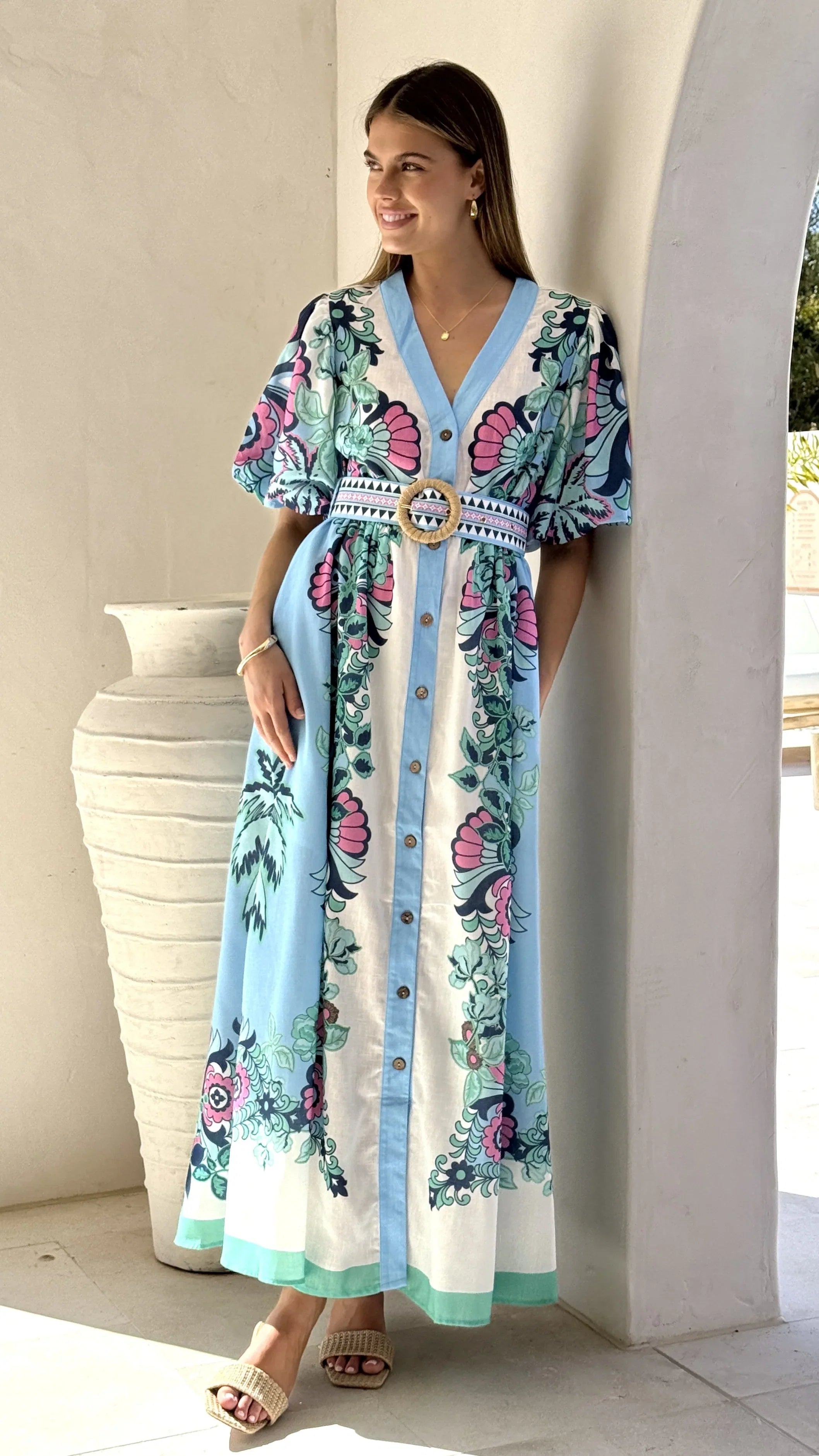 Dali Maxi Dress Island Bloom Blue