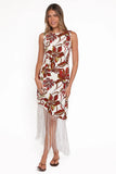 Aquarius Midi Dress Brown Floral