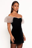 Ennette Velvet Mini Dress Black