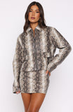 Beautiful Escape PU Jacket Tan Snake