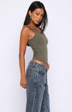 Chill Vibes Tank Top Khaki